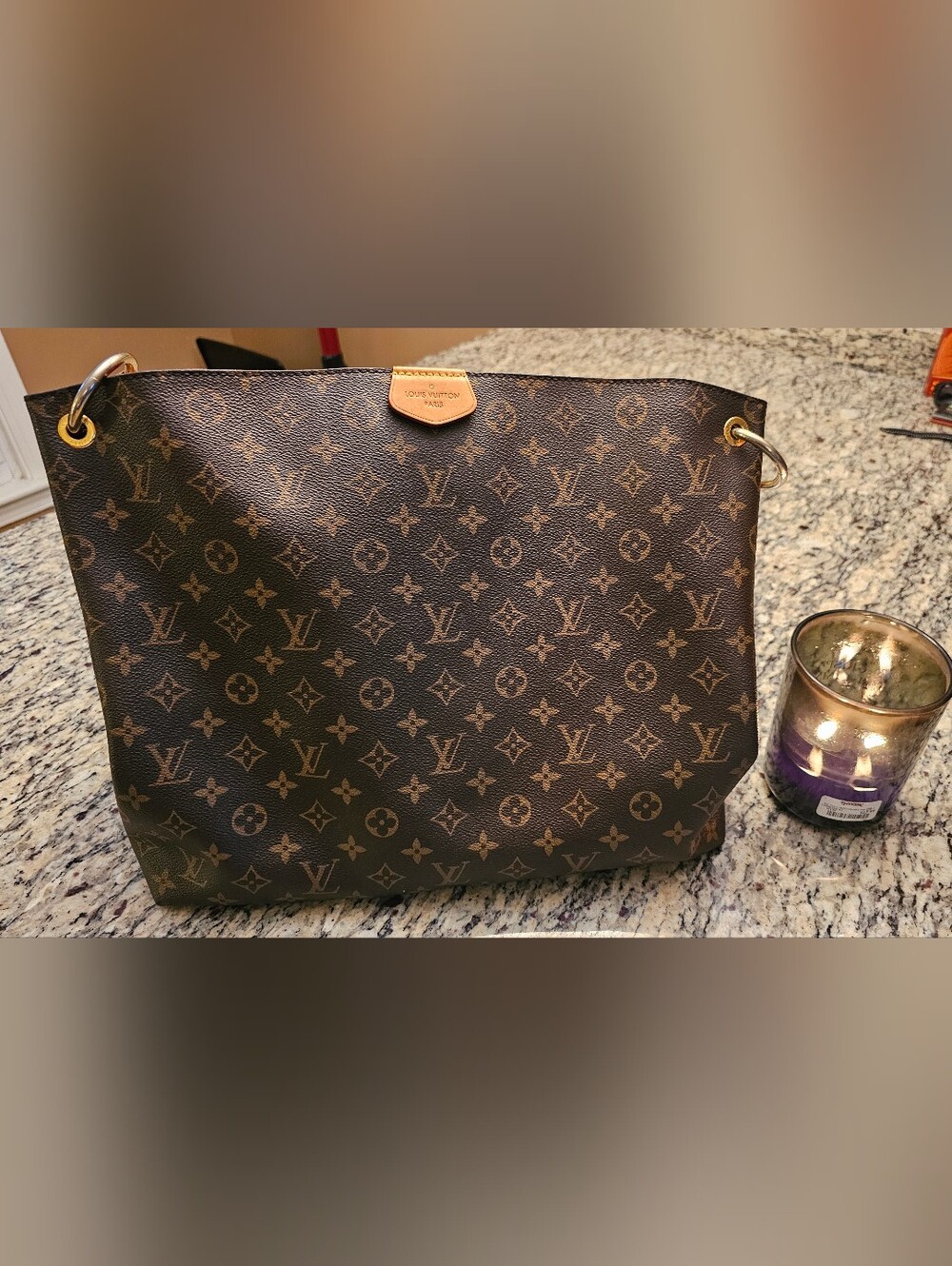 Louis Vuitton Graceful Hobo Bag MM Brown Canvas Monogram Excellent Condition